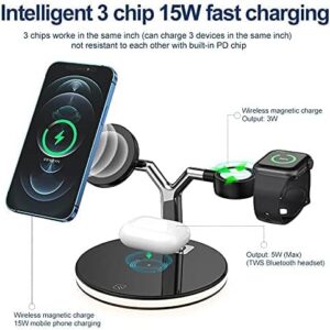 Wireless Charger, 3 in-1 Inductive Charging Station for Apple Watch Airpods Pro, Qi-Certified Wireless Charger for iPhone 18/17/16/15/14/13/12/SE/11/X/XR/Xs Max/8, Samsung Galaxy s22/ s21/ S23 ultra/